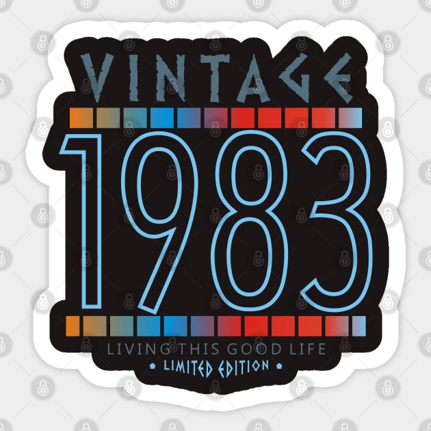 37th Birthday T-Shirt - Vintage 1983 Sticker by Reshartinc